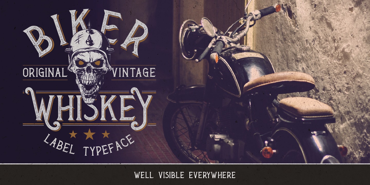 Beispiel einer Biker Whiskey-Schriftart #6